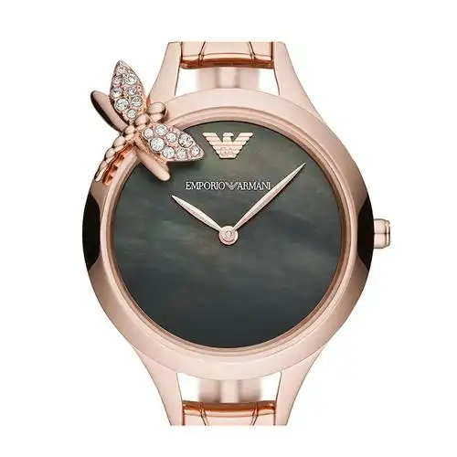 阿玛尼emporioarmani手表女士绿色贝母蜻蜓腕表蜻蜓绿色表盘ar11139