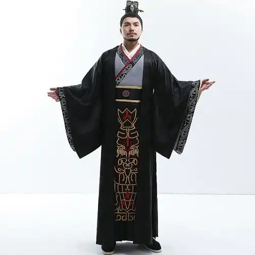 古装珂卡蝶影影视棉麻汉服秦汉皇帝服大臣服民族服装