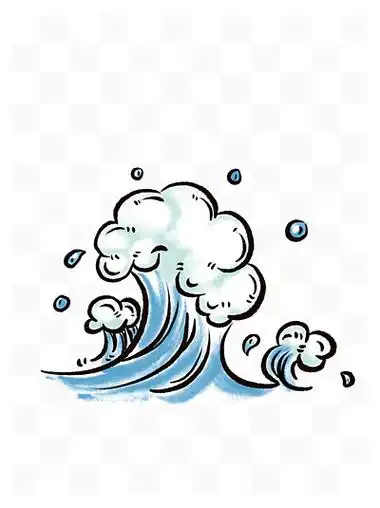 海浪浪花手绘涂鸦小 i> i>清 /i> /i> i> i>新 /i> /i>水彩 i>国 /i>