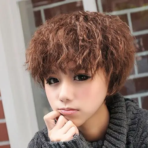 假发女短发帅气短卷发蓬松修脸辣妈发型韩国假发套玉米烫逼真自然