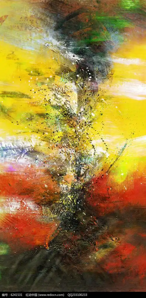 赵无极抽象油画玄关背景墙壁画现代简约风格