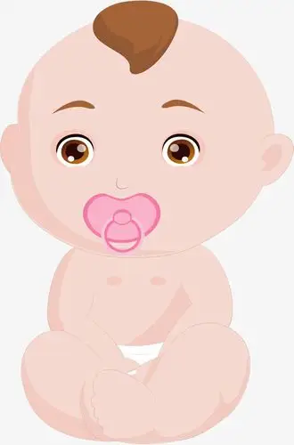 矢量png咬着奶嘴的可爱婴儿