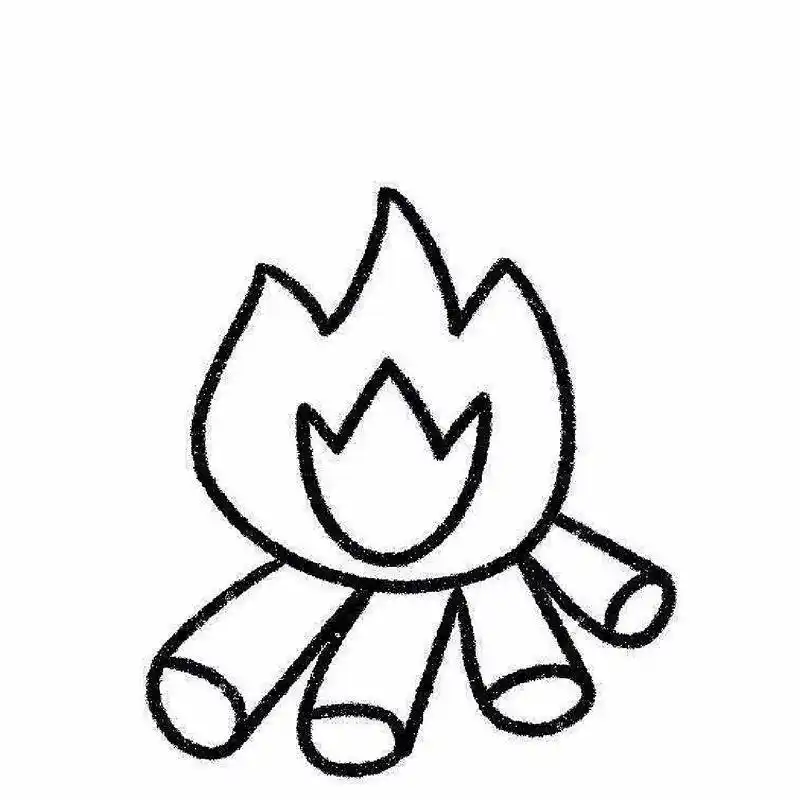 零基础简笔画教程|柴火火苗 一切都是成长,包括热泪盈眶.