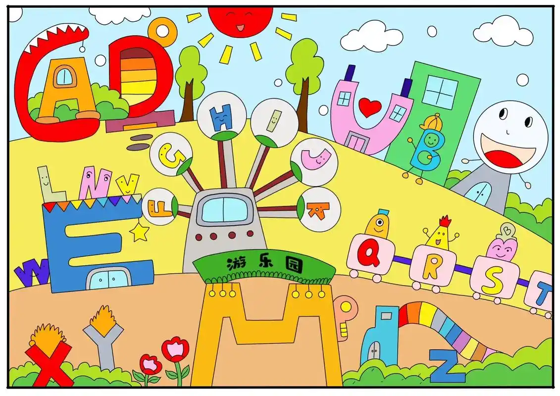 26个英文拼音字母创意画.#手抄报模板 #字母创意画 #26 - 抖音