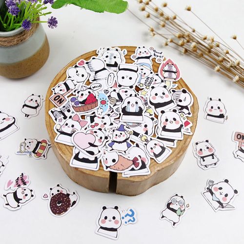 可爱熊猫ins手帐贴纸日记韩国卡通贴画素材diy手账装饰小图案防水