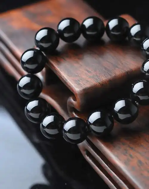 tamina天然黑玛瑙大珠手串14mm(附证书)cxbmn10113_唯品会