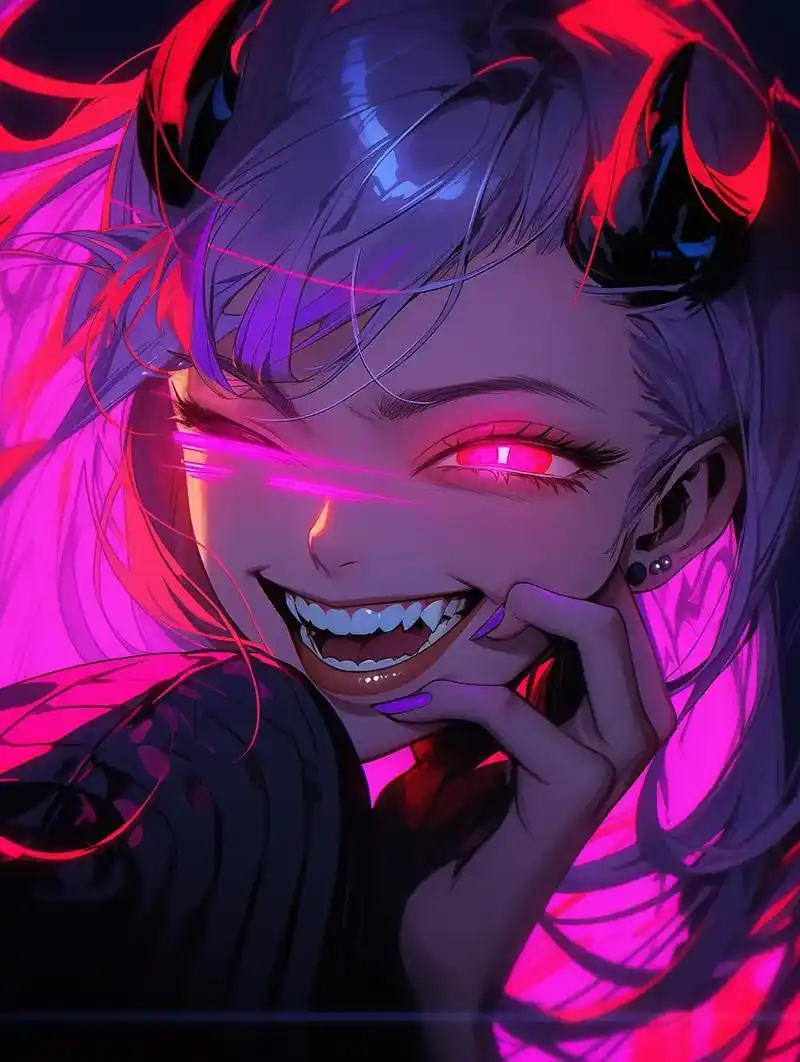 ai分享.恶魔女孩 #优质头像 #二次元 #好图分享 #动漫 - 抖音