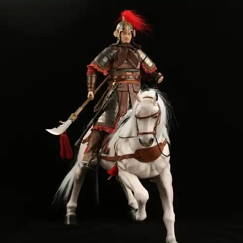 古代兵人模型微型微缩长1比6关羽青龙偃月刀二郎神三尖两刃刀440c钢材