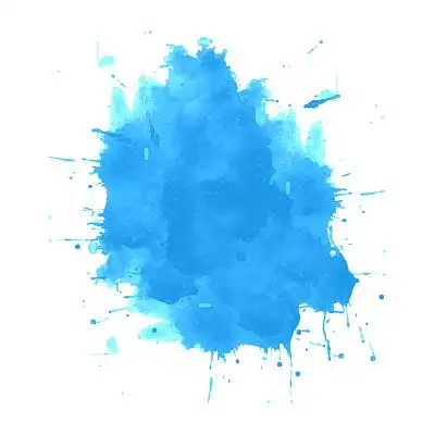 天蓝色水墨水粉底色泼墨墨迹淡雅水彩底png素材