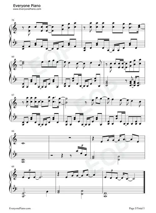 星辰大海-原神风物之诗琴谱-原琴谱五线谱预览5