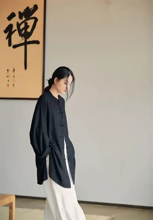 禅服女复古风套装佛系女装素衣夏季外套禅意中国风唐茶道服亚麻飘逸
