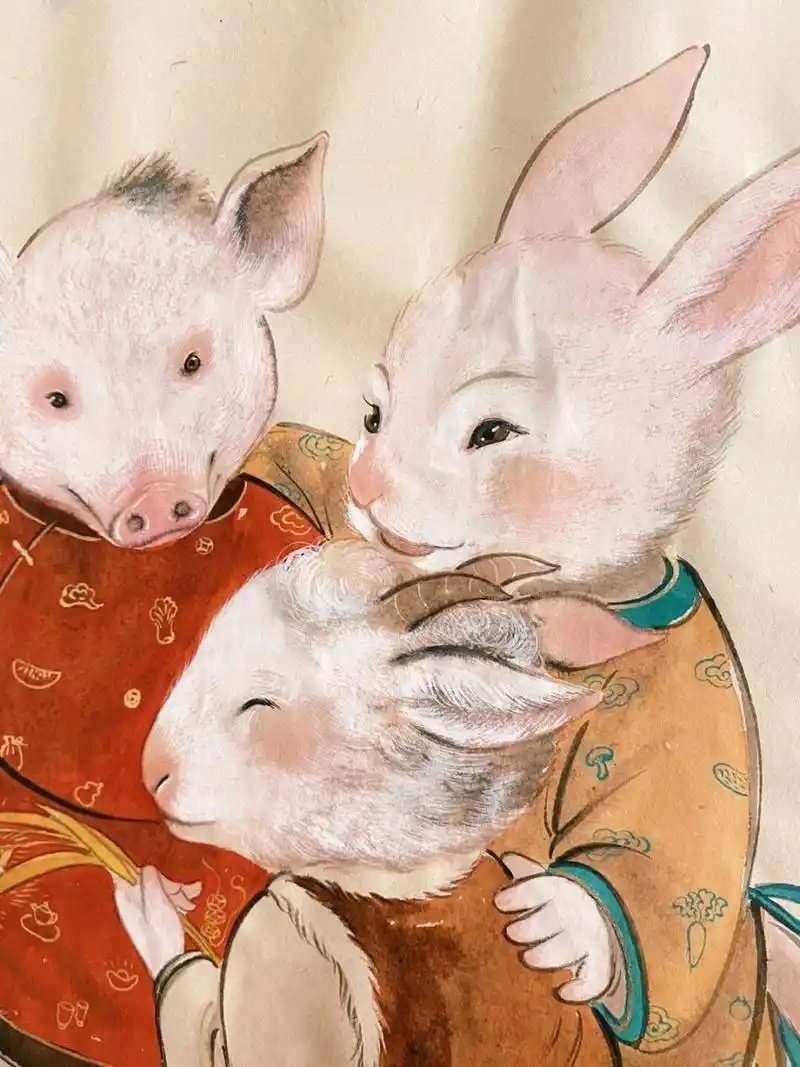 猪兔羊三合图. 有些朋友一见如故,你很难解释为什么…7815