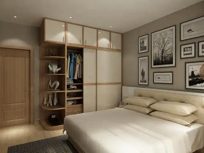 既然要省空间,那衣柜上方的空间自然不能浪费,到顶设计让衣柜容量更大