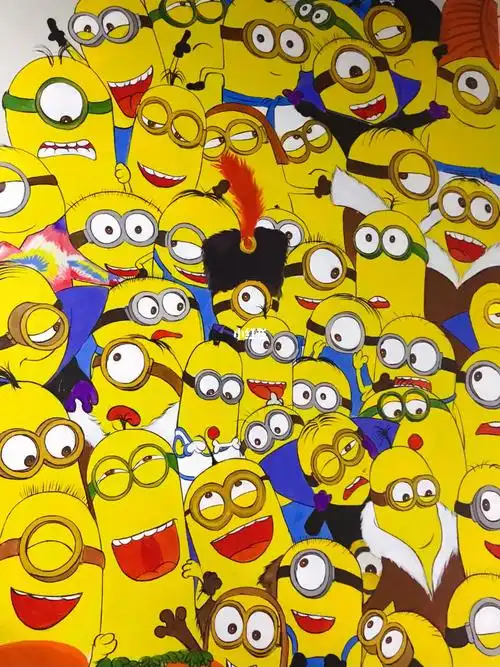 墙绘  #壁画  #小黄人  #卑鄙的我  #神偷奶爸  #搞笑  #丙烯  #换