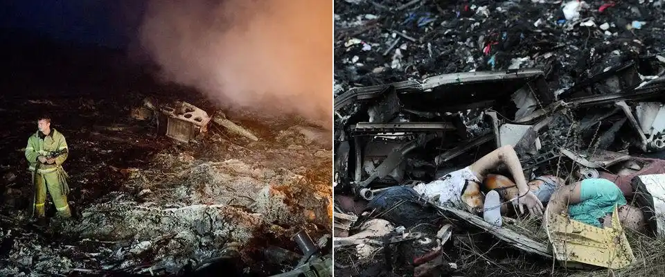 马航坠毁班机mh17乘客遗体散落