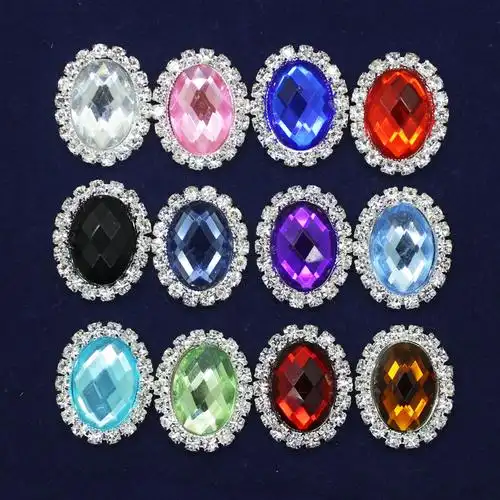 16mm水钻花盘20颜色亚克力装饰扣子diy饰品配件手工材料小额批发