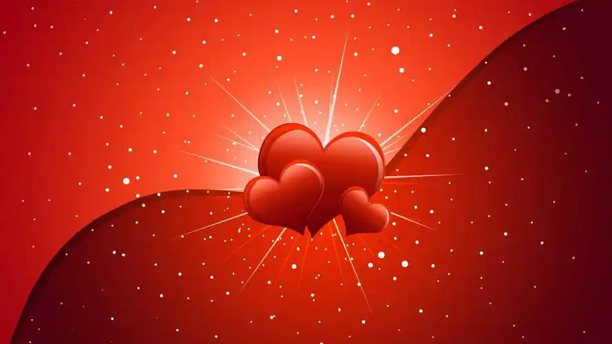 红色的心-快乐情人节主题桌面壁纸