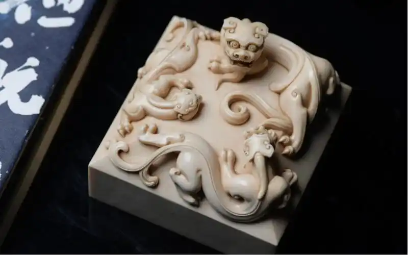 猛犸制品——清乾隆·青玉螭龙玉玺臻选5a材质,雕琢篆刻,如白玉交龙钮