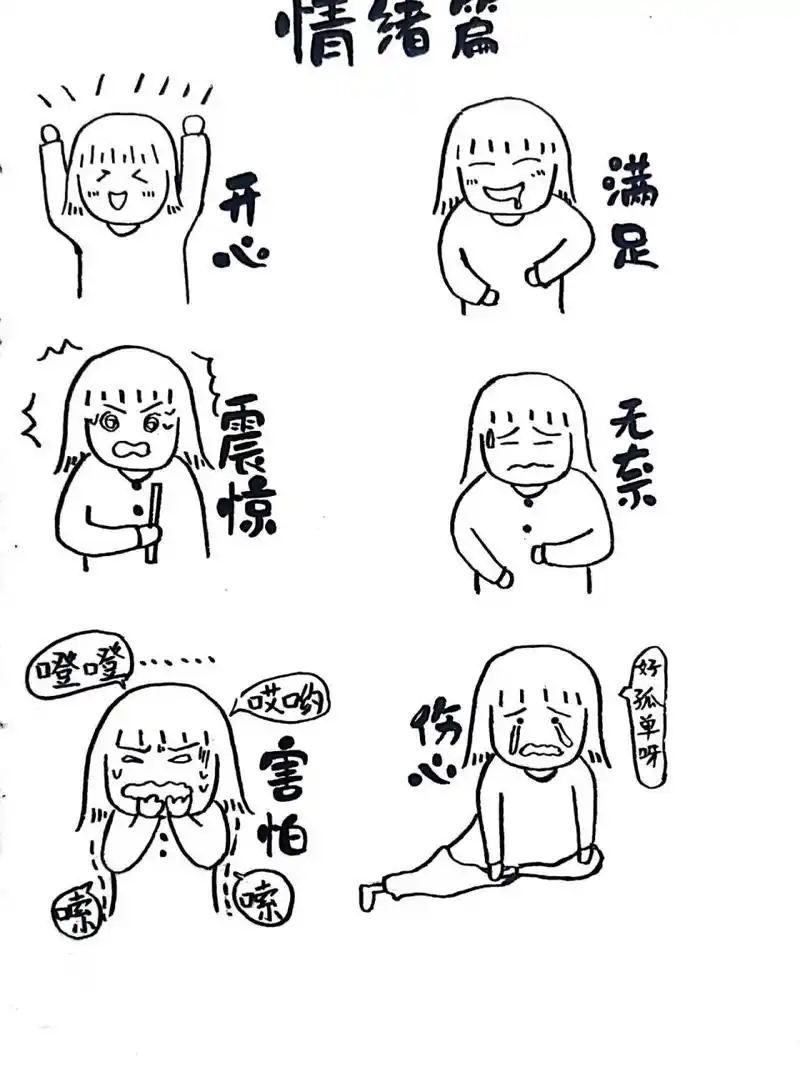 零基础简笔画   |小人物的情绪篇 今日份的主题"日常生活中的小情绪"