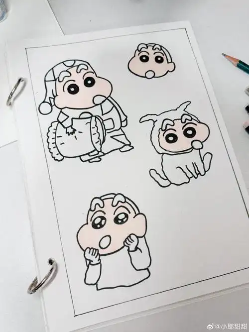 蜡笔小新##简笔画##儿童创意美术##手绘##马克笔手绘