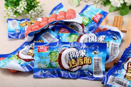 特价火腿肠 香肠椰果_多省包邮 双汇椰果烤香肠40g*40支/箱 火腿肠