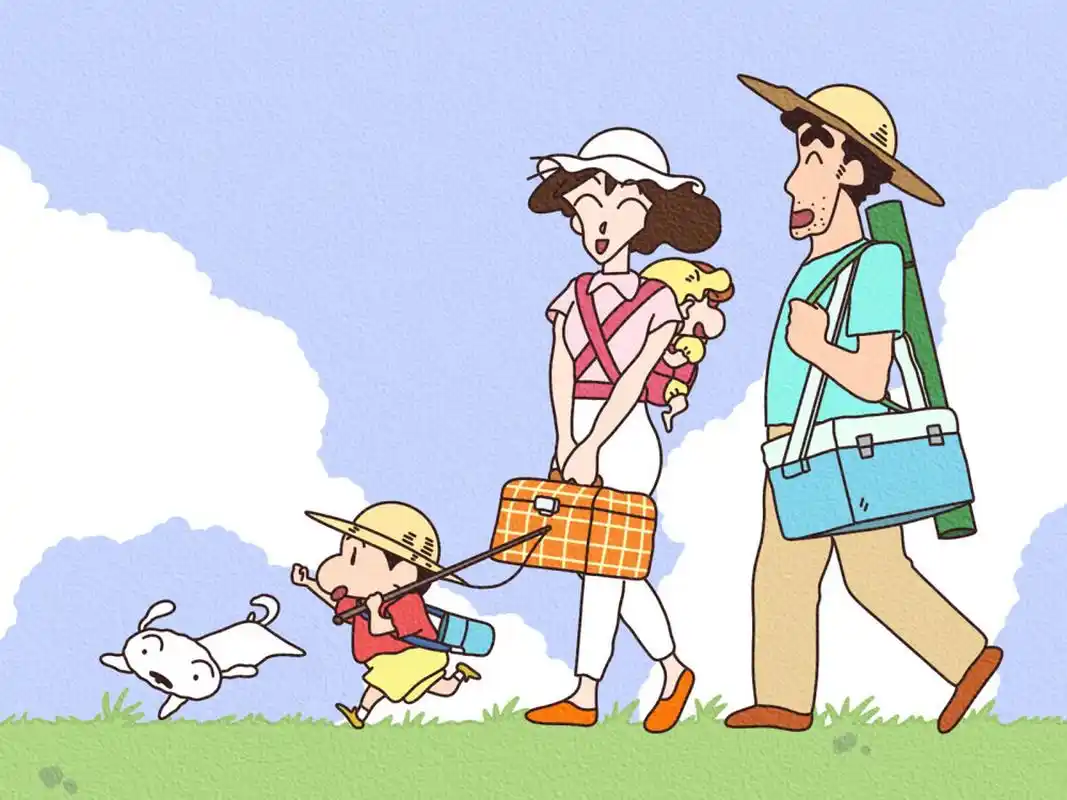 小新一家人壁纸哦~ #蜡笔小新动漫# #蜡笔小新壁纸