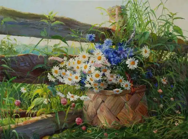 漂亮细腻的手绘花卉,静物油画