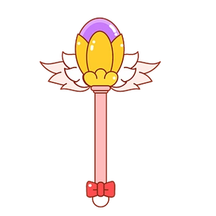 卡通手绘魔法手杖法杖线条插画矢量装饰元素