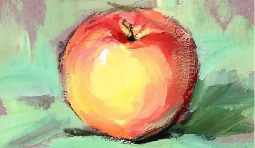 大鹏教育利用水粉画单个苹果写生
