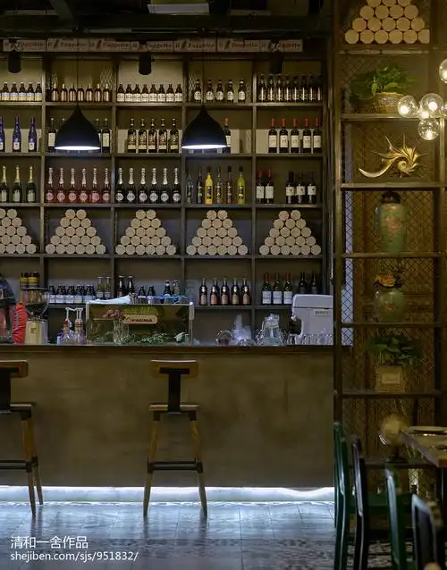 modica西餐厅吧台设计餐饮空间设计图片赏析