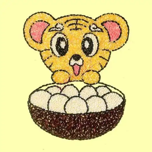 春季新品【虎年新年主题】幼儿园手工制作五谷杂粮豆子粘贴画种子画