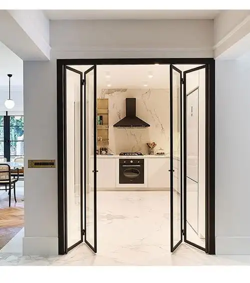 三联动玻璃推拉门网红窄边吊轨厨房推拉门阳台卫生间客厅隔断折叠门推