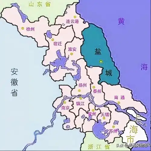 江苏省是我国东部沿海省份,从地图上看,整个江苏省东边都是濒临大海