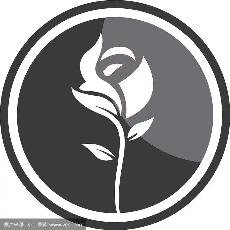 玫瑰花标志模板