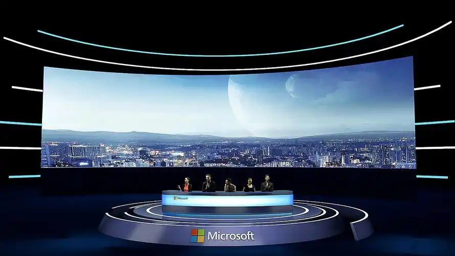 微软公司直播虚拟舞台设计|三维|其他三维|比格尘舞美设计_原创作品-