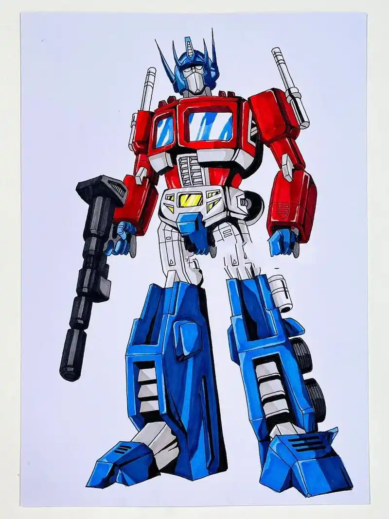 变形金刚 马克笔上色77步骤图 适用9岁以上年龄7815 先铺底色再