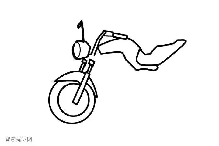 帅气的摩托车简笔画画法步骤