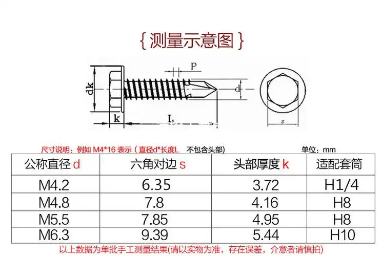 410不锈钢外六角钻尾螺丝自攻自钻燕尾丝彩钢瓦螺丝钉钻铁螺钉m5.