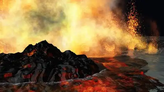 爆发在庞贝古城葡萄园那不勒斯全景, 城市的现代部分和维苏威火山在