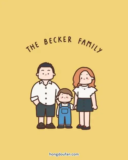 10张爸爸妈妈和我一家人卡通简笔画
