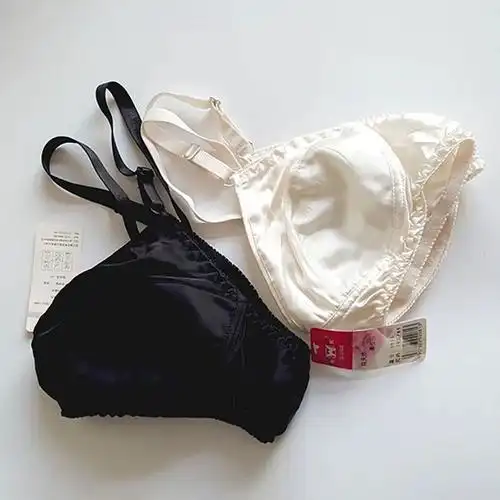 超薄款无钢圈无海绵轻薄真丝文胸双面100桑蚕丝内衣女全罩杯大码