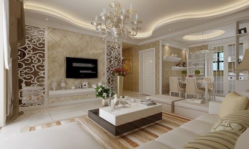 三居室欧式风格客厅电视背景墙