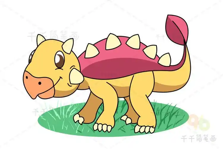 儿童盔甲龙简笔画