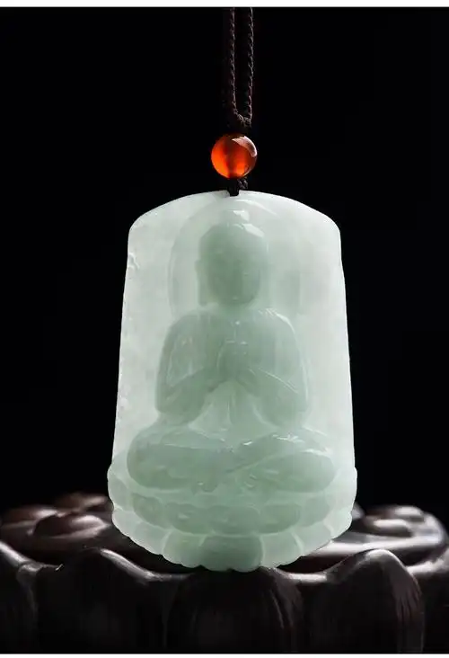 正品a货翡翠大日如来冰种玉石吊坠守护神本命佛男女挂件如来佛祖
