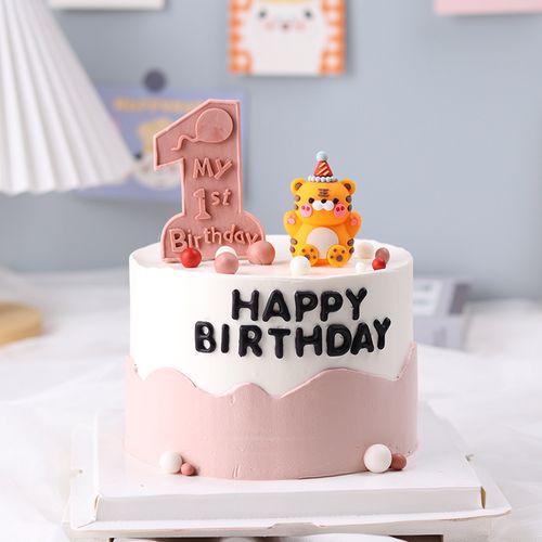 网红ins周岁虎宝宝生日蛋糕装饰摆件数字1硅胶模具插件小老虎插牌