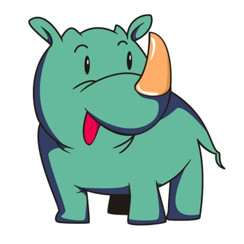 矢量灰色卡通可爱犀牛元素