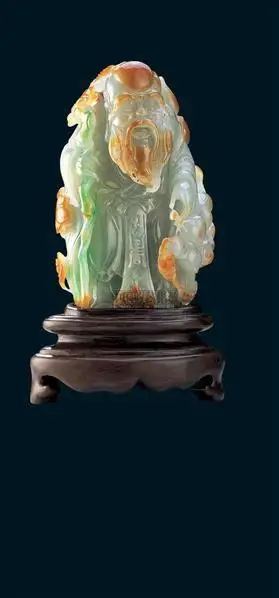 翡翠寿星 -  - 中国当代玉雕大师张伟良翡翠精品 - 2006年秋(十周年)