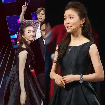 艾衣岑2016夏季新品我想和你唱于莎莎同款黑色花纹a字连衣裙1454