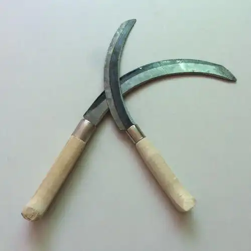 木柄锯镰禾镰稻谷收割镰刀扎篾割刀割网割胶月牙镰刀镰子农用工具