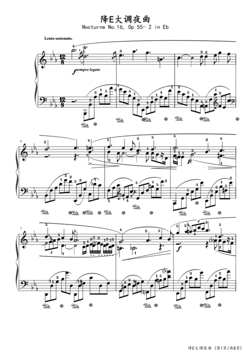 肖邦降e大调夜曲 钢琴谱五线谱.pdf 8页